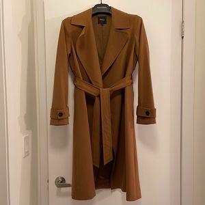 NW Theory minimalist trench coat, camel colour in size small.